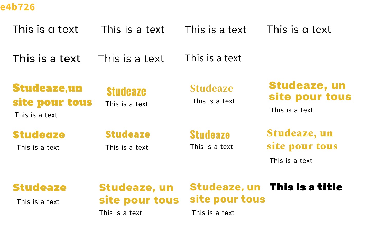 mes essais de recherche de combinaisons de Font