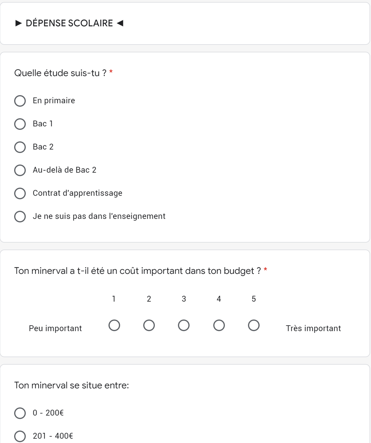 Mon google form en vue de trouver mon user research #2